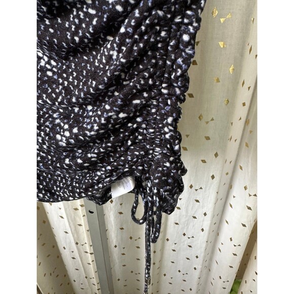 Michael Kors Cowl Neck Side Drawstring 3/4 Sleeve Snake Animal Print Blouse S - Picture 4 of 6